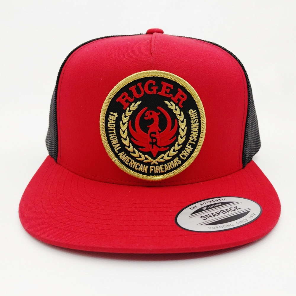 Ruger Embroidered Patch Flat Bill Trucker Mesh Snapback Cap Hat